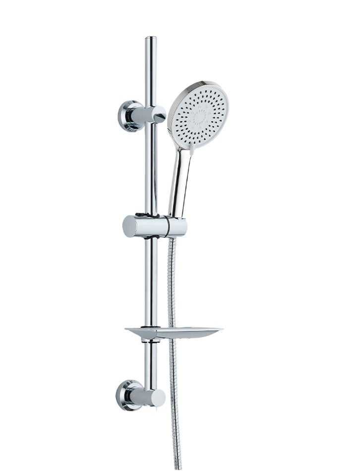 مودي طقم رأس دش مع قضيب انزلاق قابل للتعديل، دش يدوي بخمس وظائف، طقم دش من الفولاذ المقاوم للصدأ المطلي بالكروم مع خرطوم وصينية صابون للحمام - Image 2